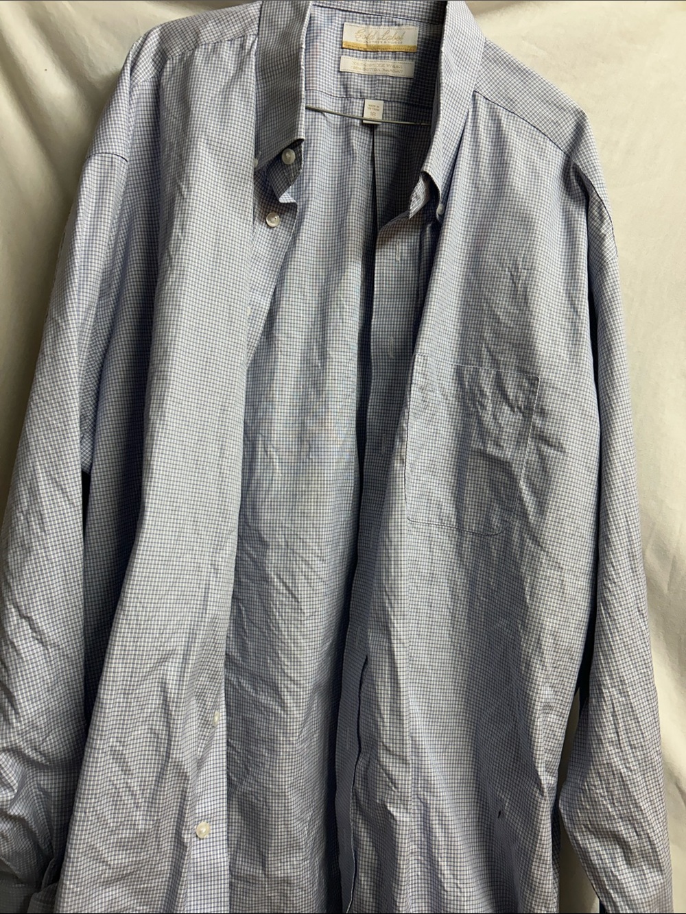 Gold Label  Light Blue Check Button-Down Shirt pmk 008
